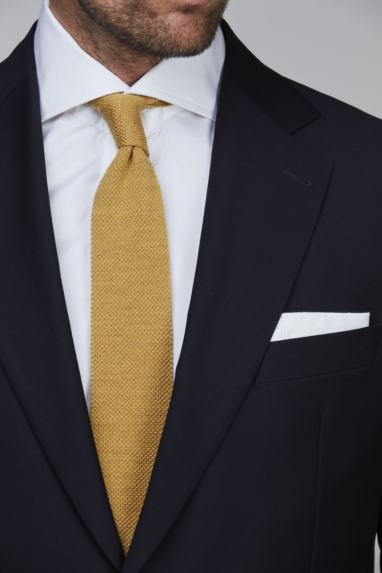 Exklusiv Slips, Structure Knit Tie, Senapsgul, One Size, Hansen & Jacob –