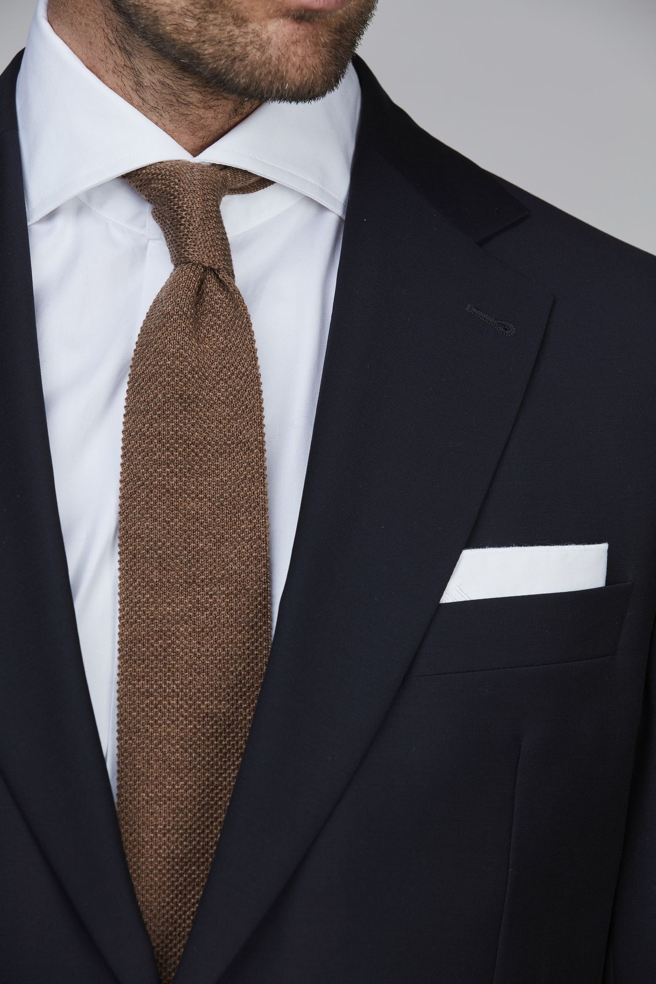 Exklusiv Slips, Structure Knit Tie, Ljusbrun, One Size, Hansen & Jacob –