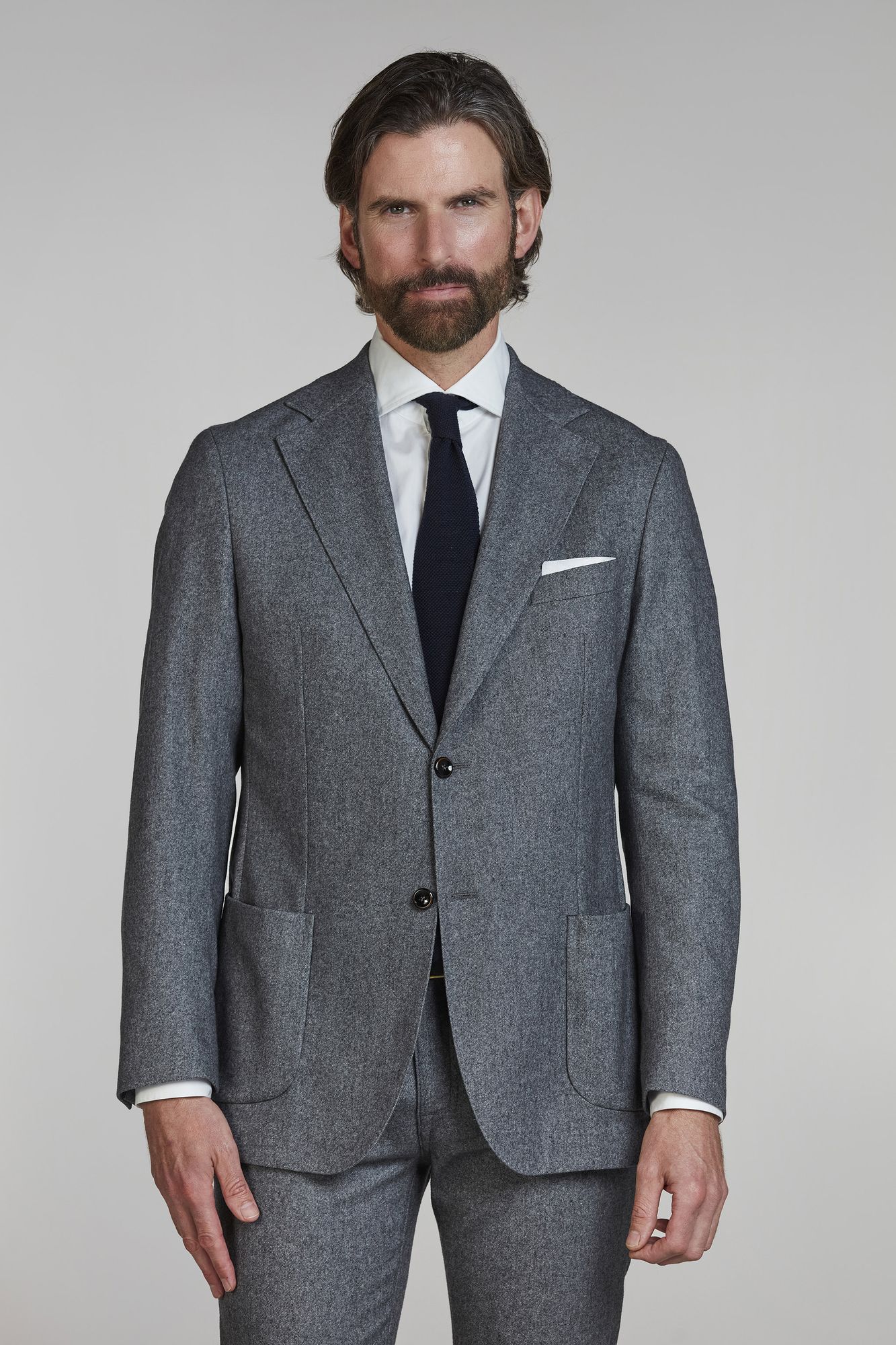 Merano Soft Tailored Blazer, Grå, 46, Hansen & Jacob – 46