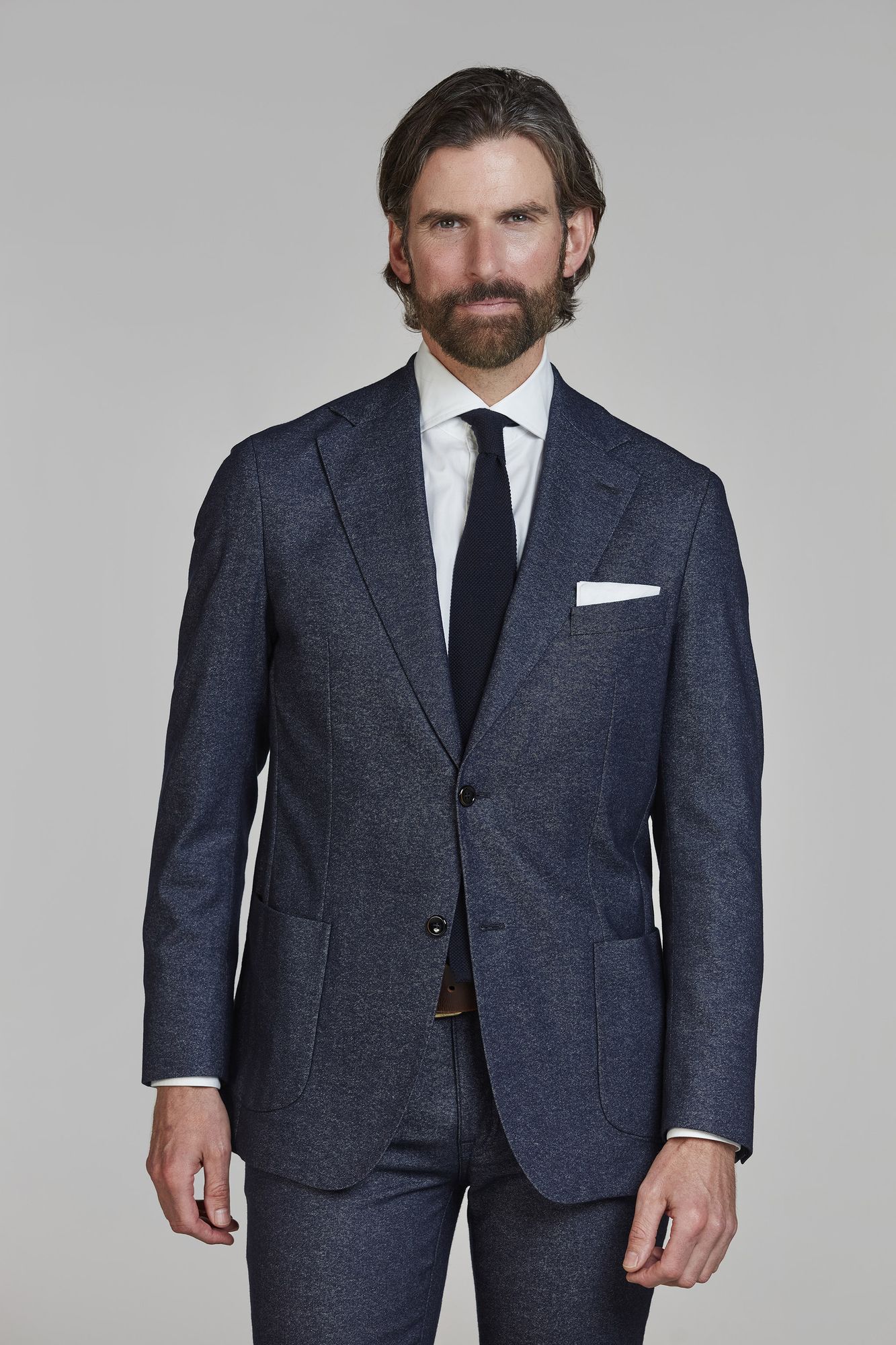 Merano Soft Tailored Blazer, Mörkblå, 48, Hansen & Jacob – 48