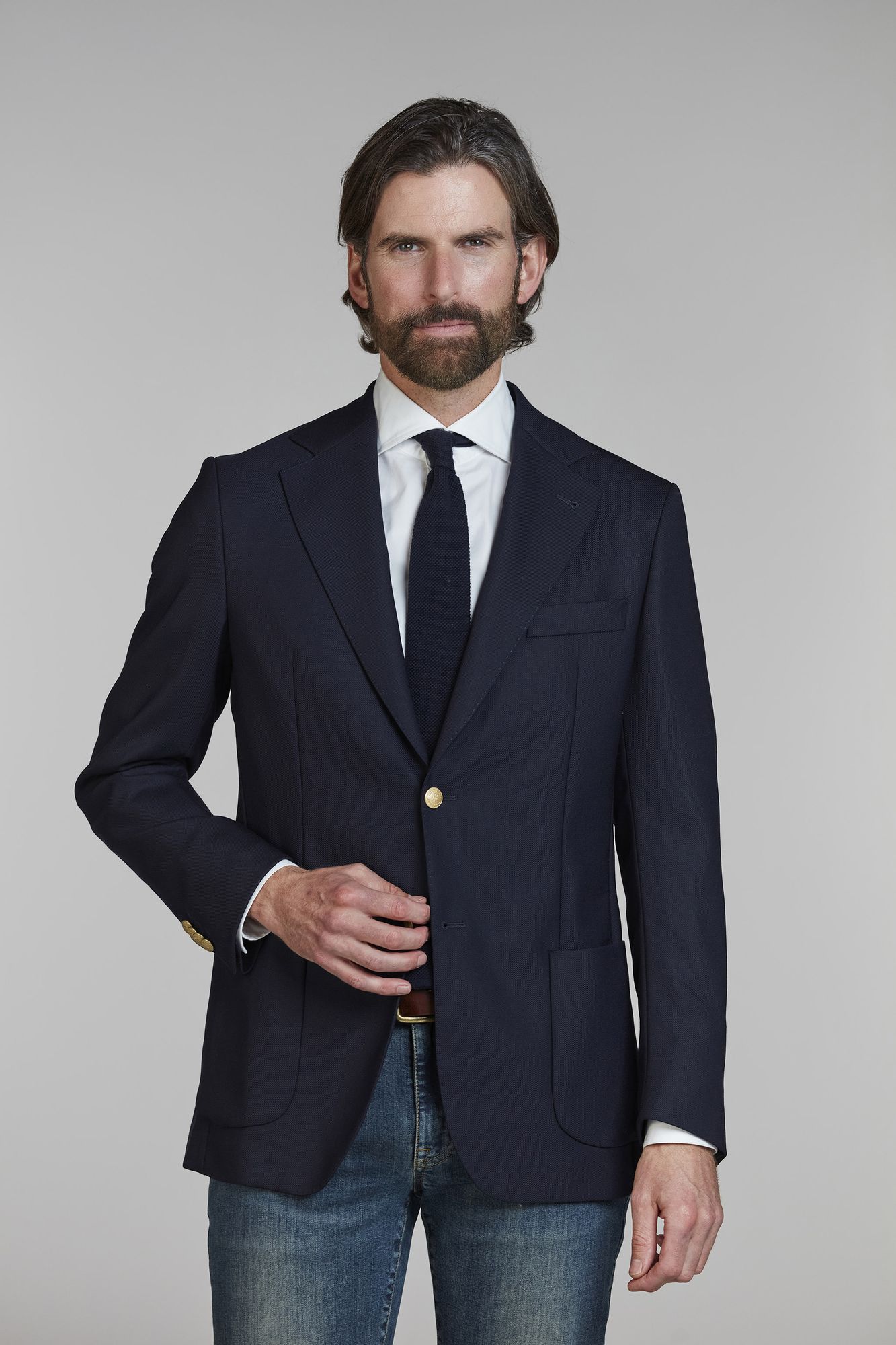 Structure Club Jacket, Marinblå, 50, Hansen & Jacob – 50
