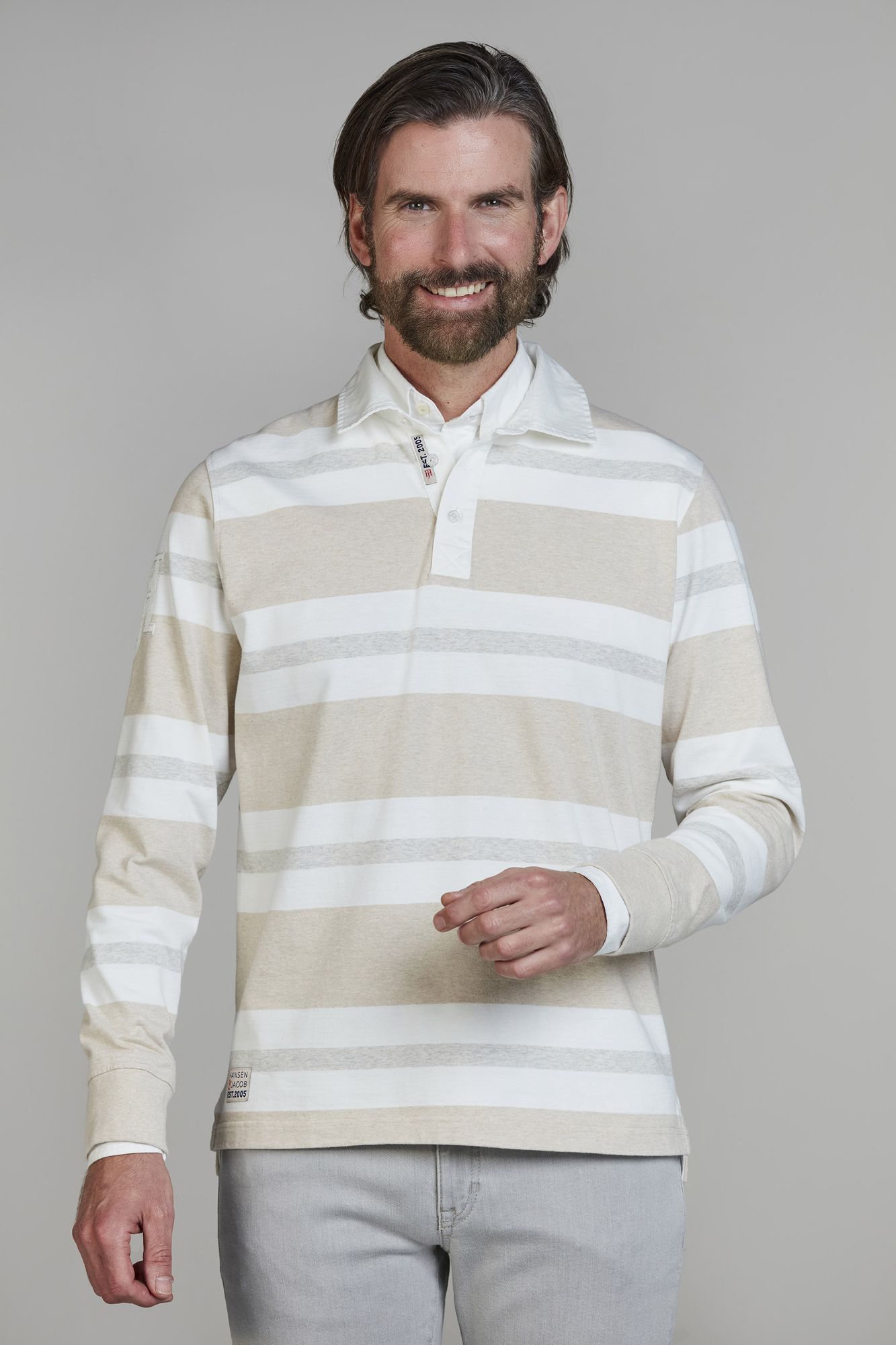 Y.D. Stripe Rugger, Sand, XXL, Hansen & Jacob – XXL