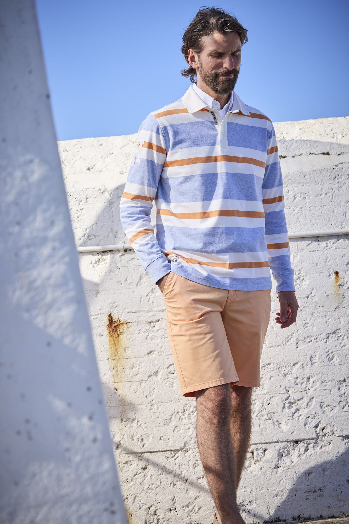 Y.D. Stripe Rugger, Ljusblå, S, Hansen & Jacob – S