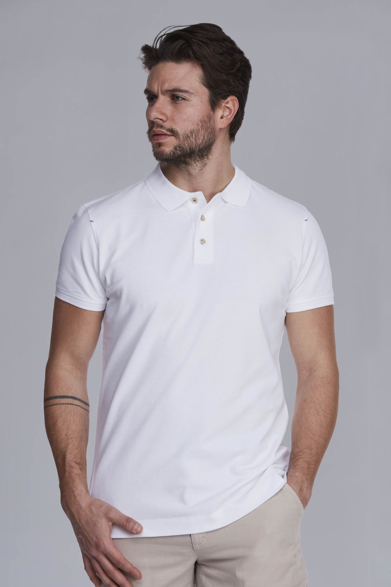 Pique Stretch Polo, Vit , XXL, Hansen & Jacob – XXL