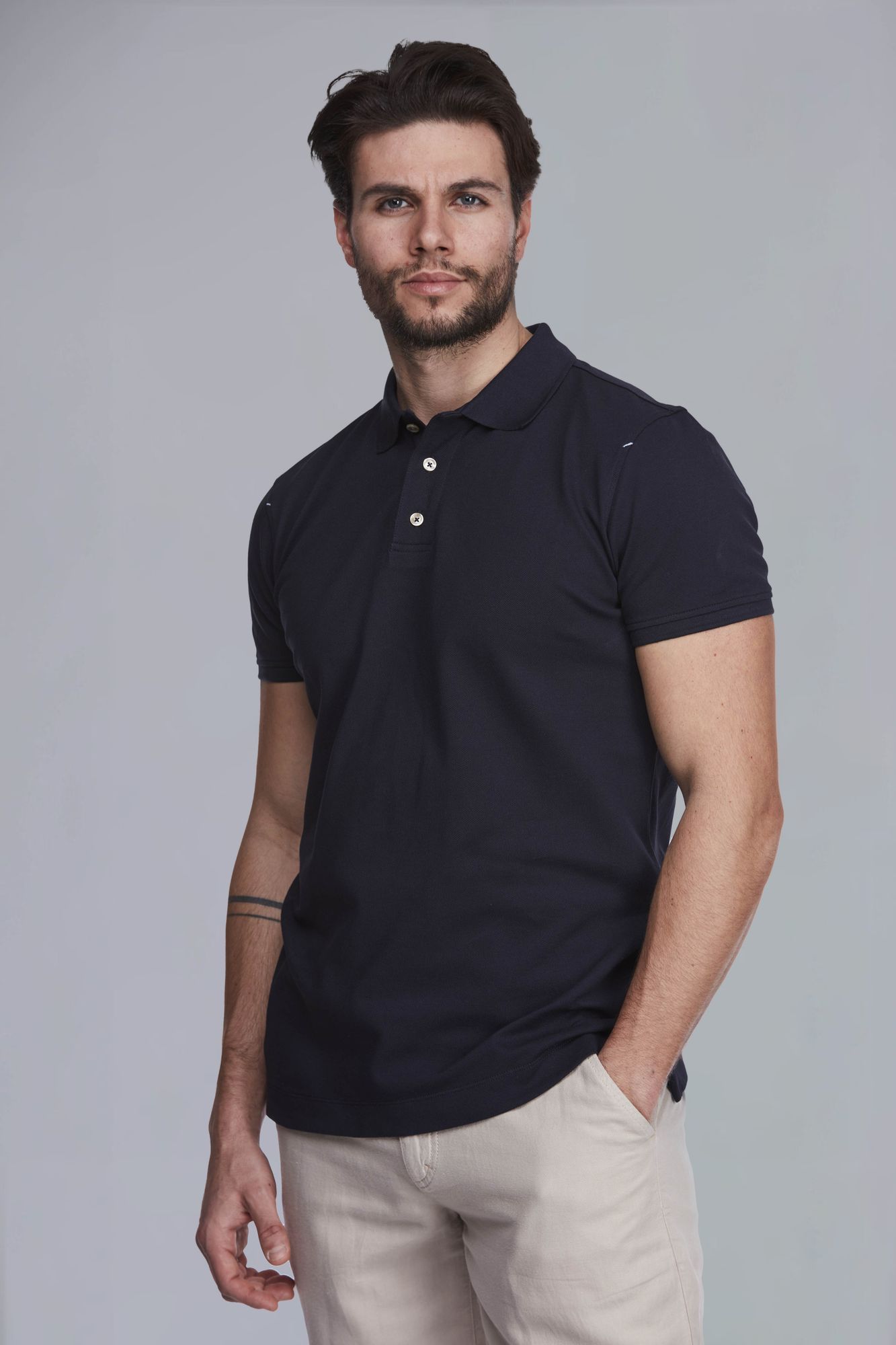Pique Stretch Polo, Marinblå, XXL, Hansen & Jacob – XXL