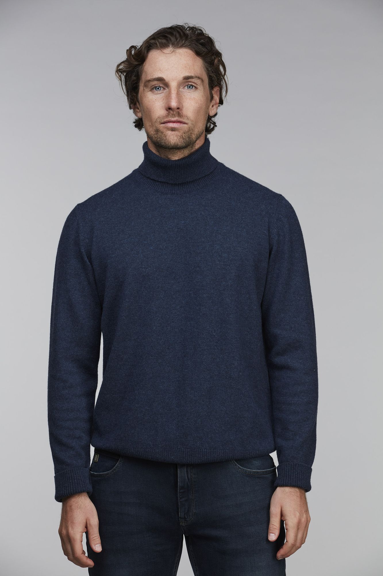 Geelong Rollneck Knit, Blå, M, Hansen & Jacob – M