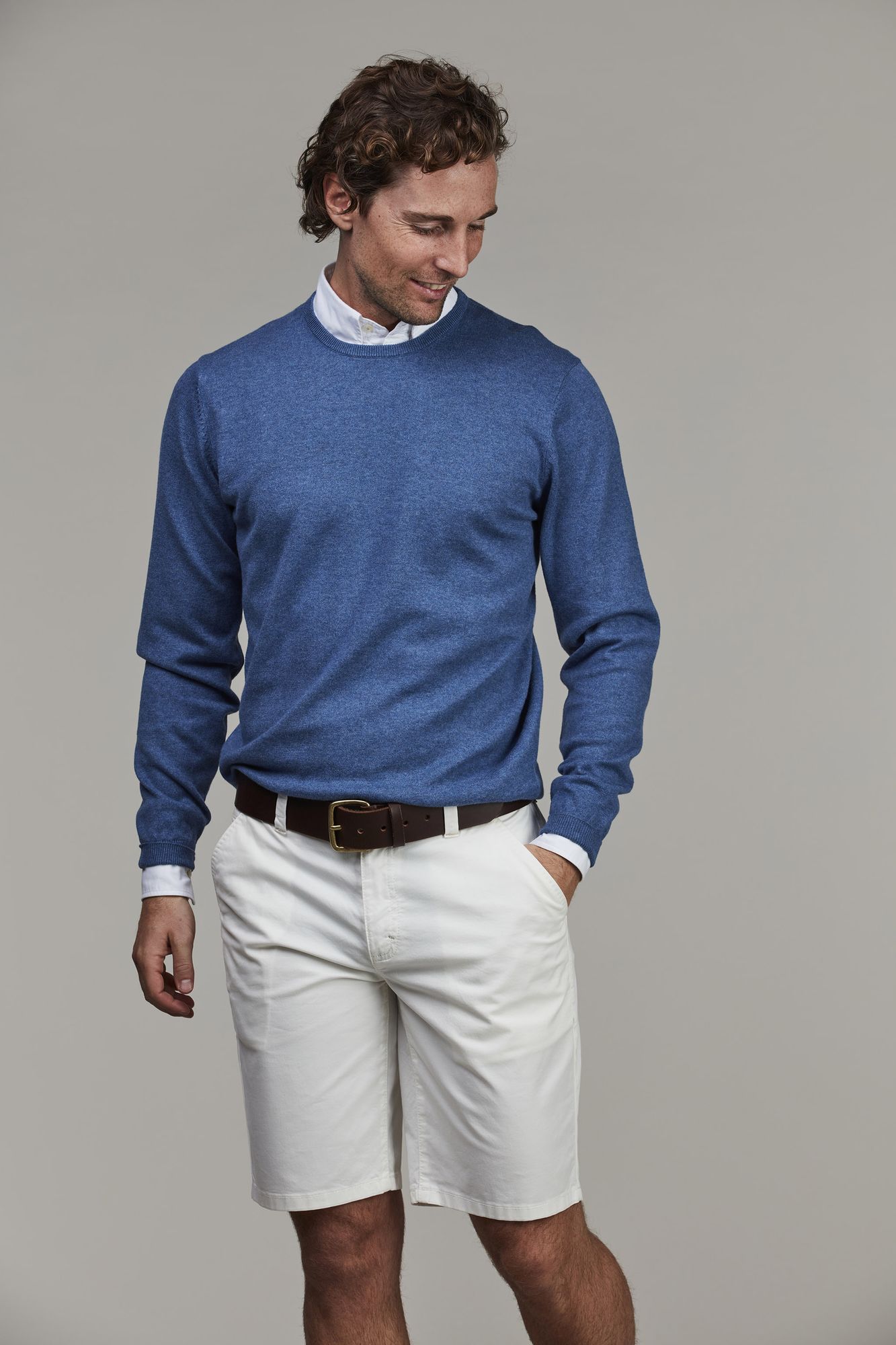 Crew Neck Knit, E-patch, Blå, XXXL, Hansen & Jacob – XXXL