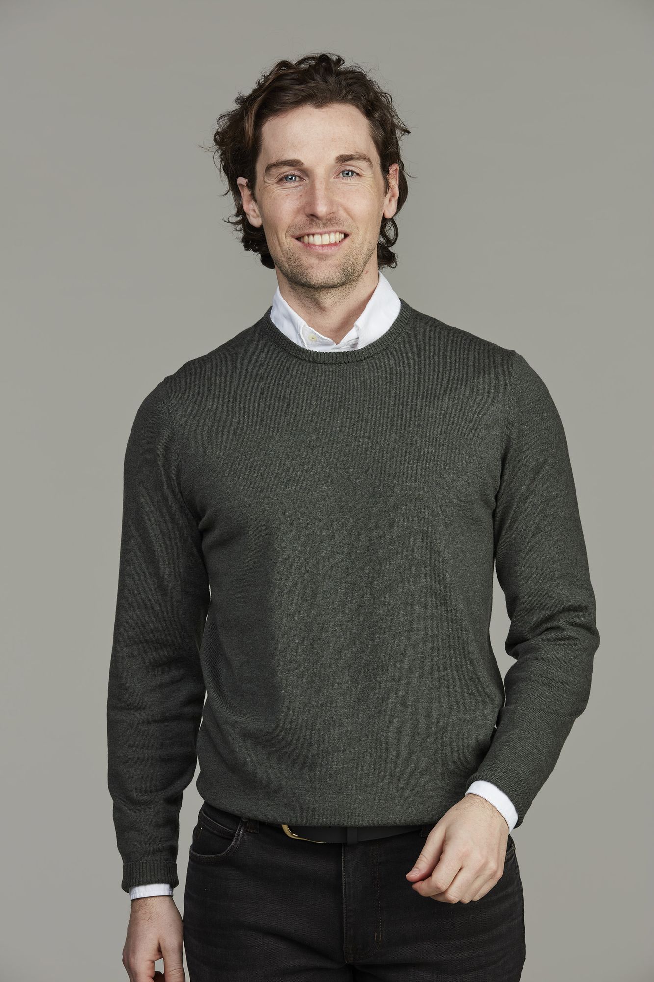 Crew Neck Sweater, Grön, M, Hansen & Jacob - M