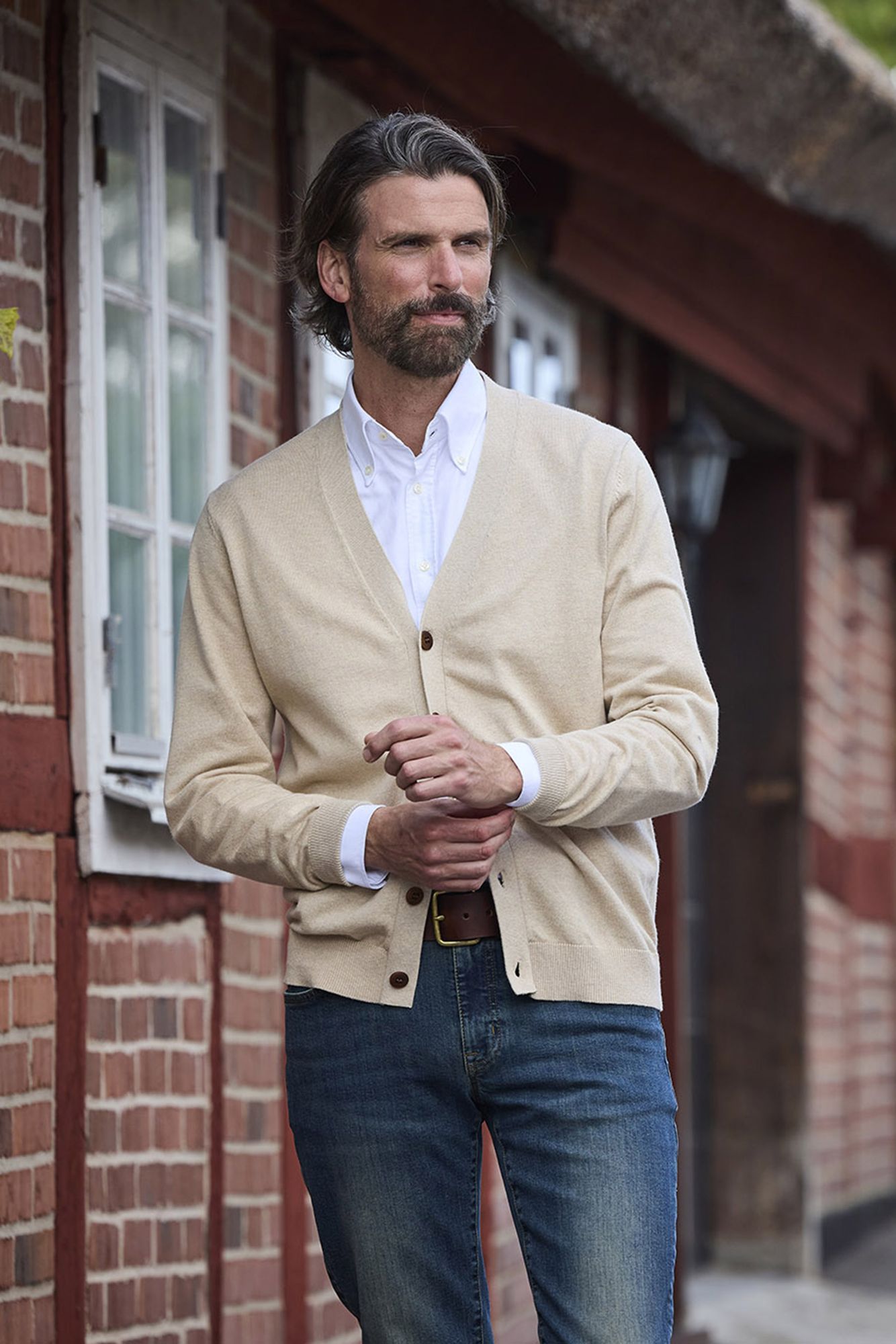 Sleek Cardigan, Sand, XXL, Hansen & Jacob - XXL