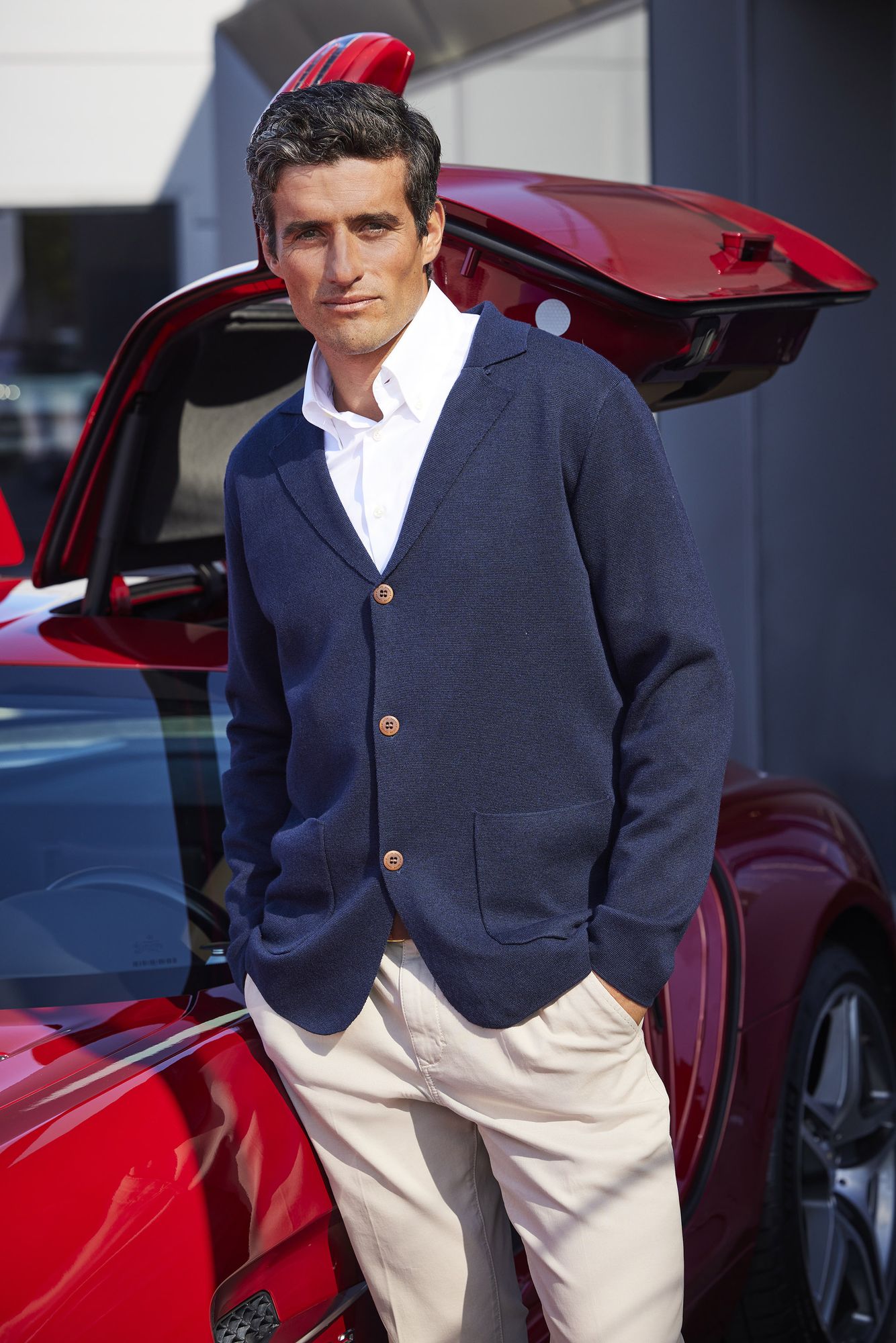 Knitted Club Cardigan, Marinblå, XL, Hansen & Jacob - XL