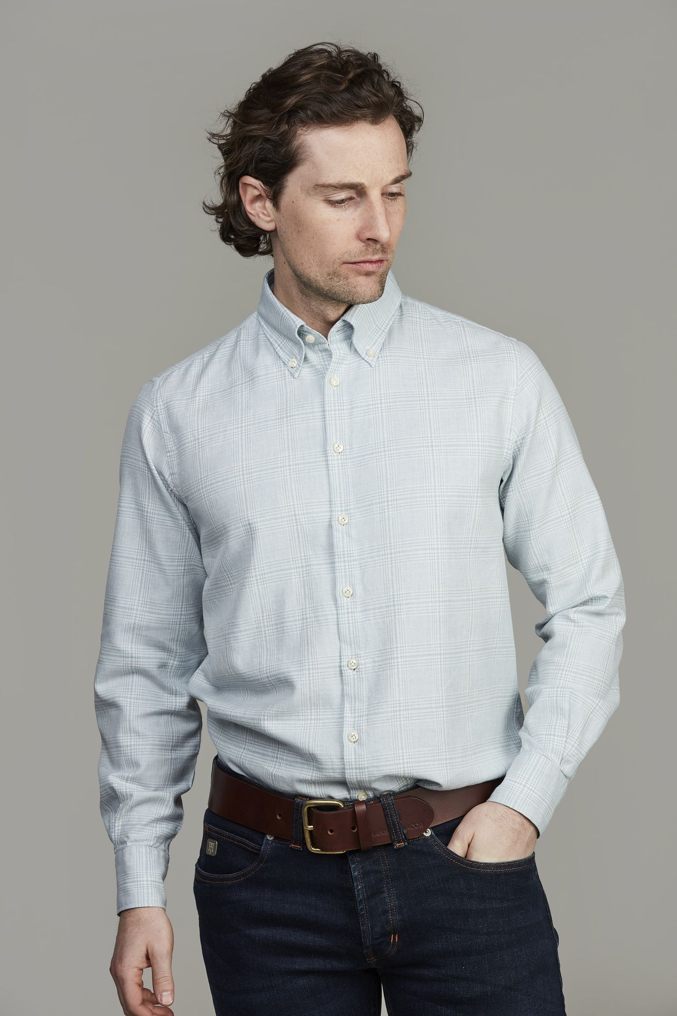 Skjorta, Eltone Check Shirt, Ljusblå, M, Hansen & Jacob – M