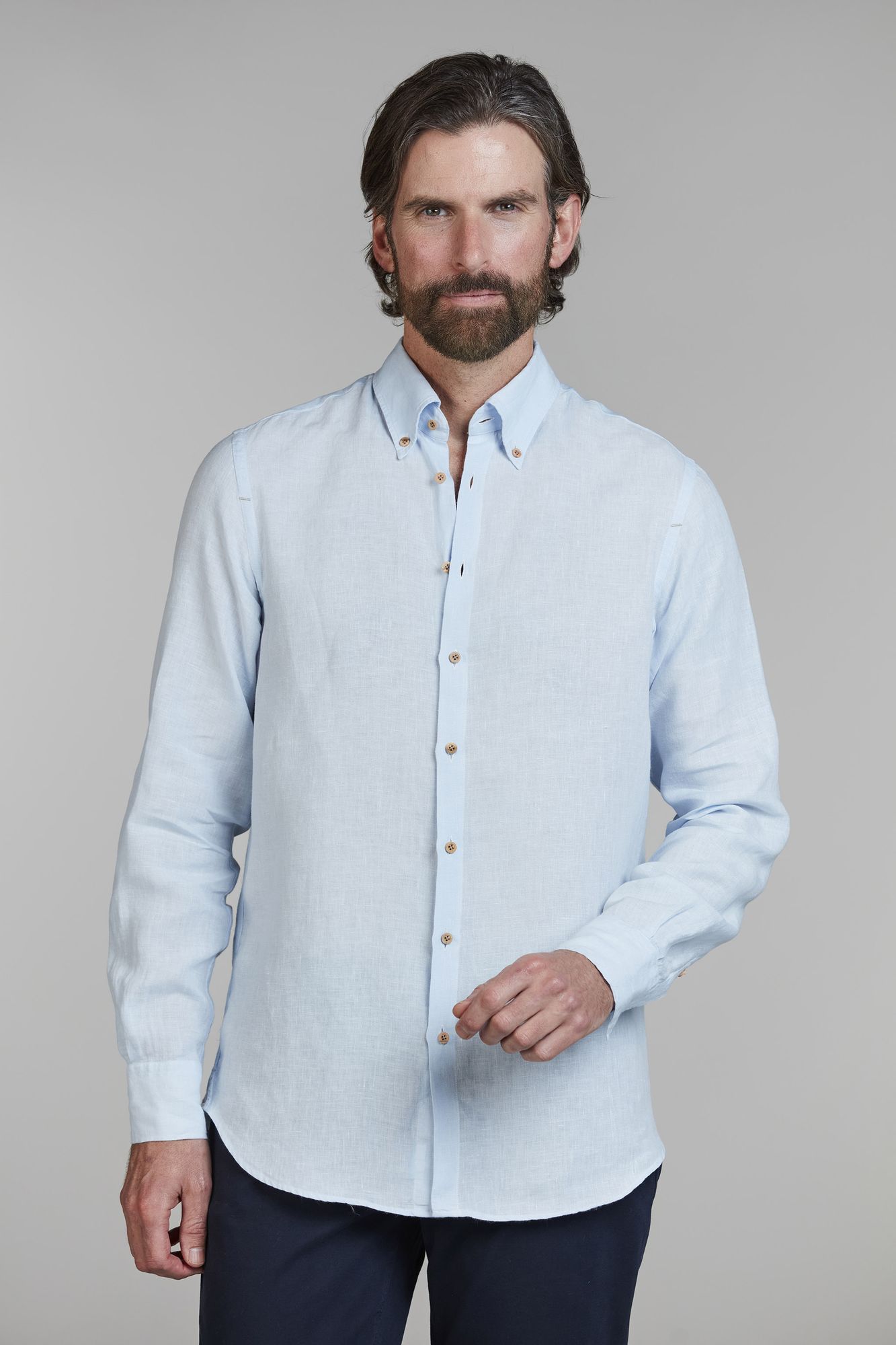 Skjorta, Classic Linen Shirt, Ljusblå, XXL, Hansen & Jacob - XXL