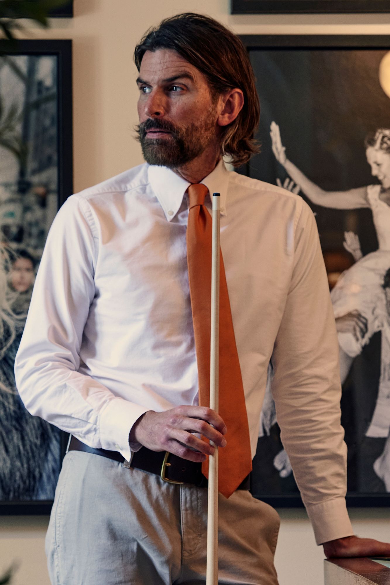 Skjorta, Shirt, Dressed Wintwill, Vit Med Bd, 44, Hansen & Jacob – 44