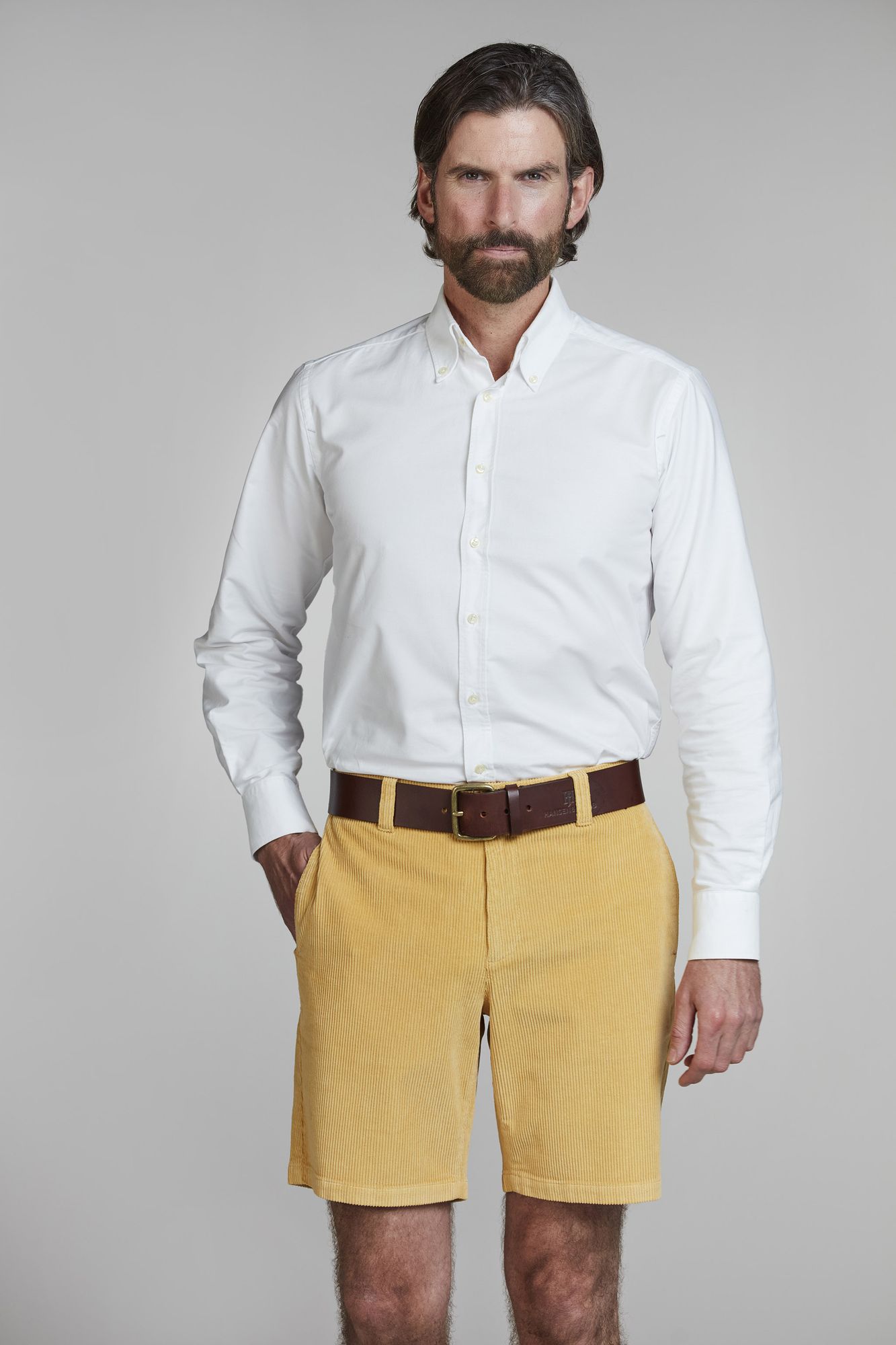 Washed 8w Cord Shorts, Gul, XXL, Hansen & Jacob - XXL