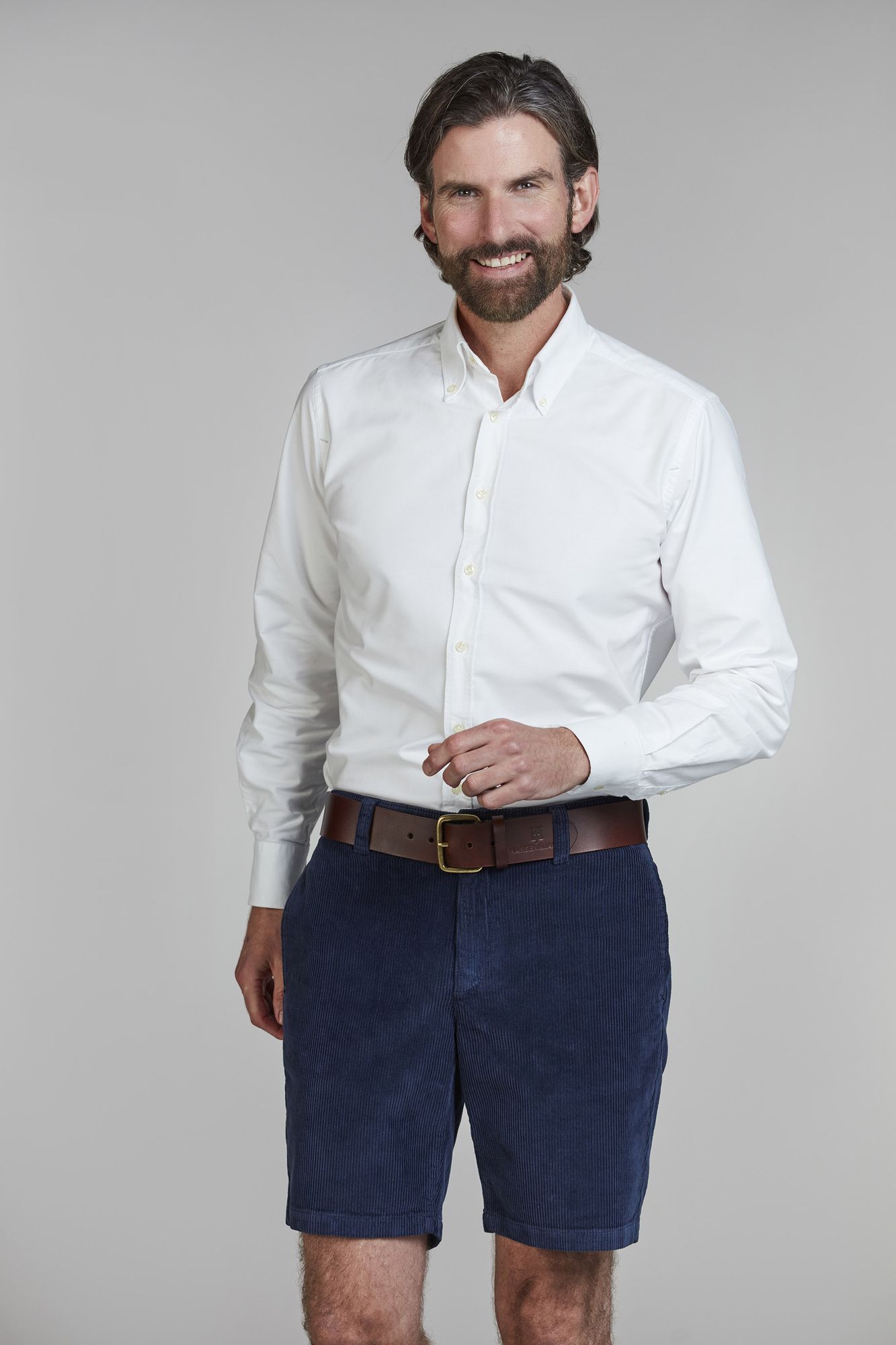 Washed 8w Cord Shorts, Marinblå, S, Hansen & Jacob - S