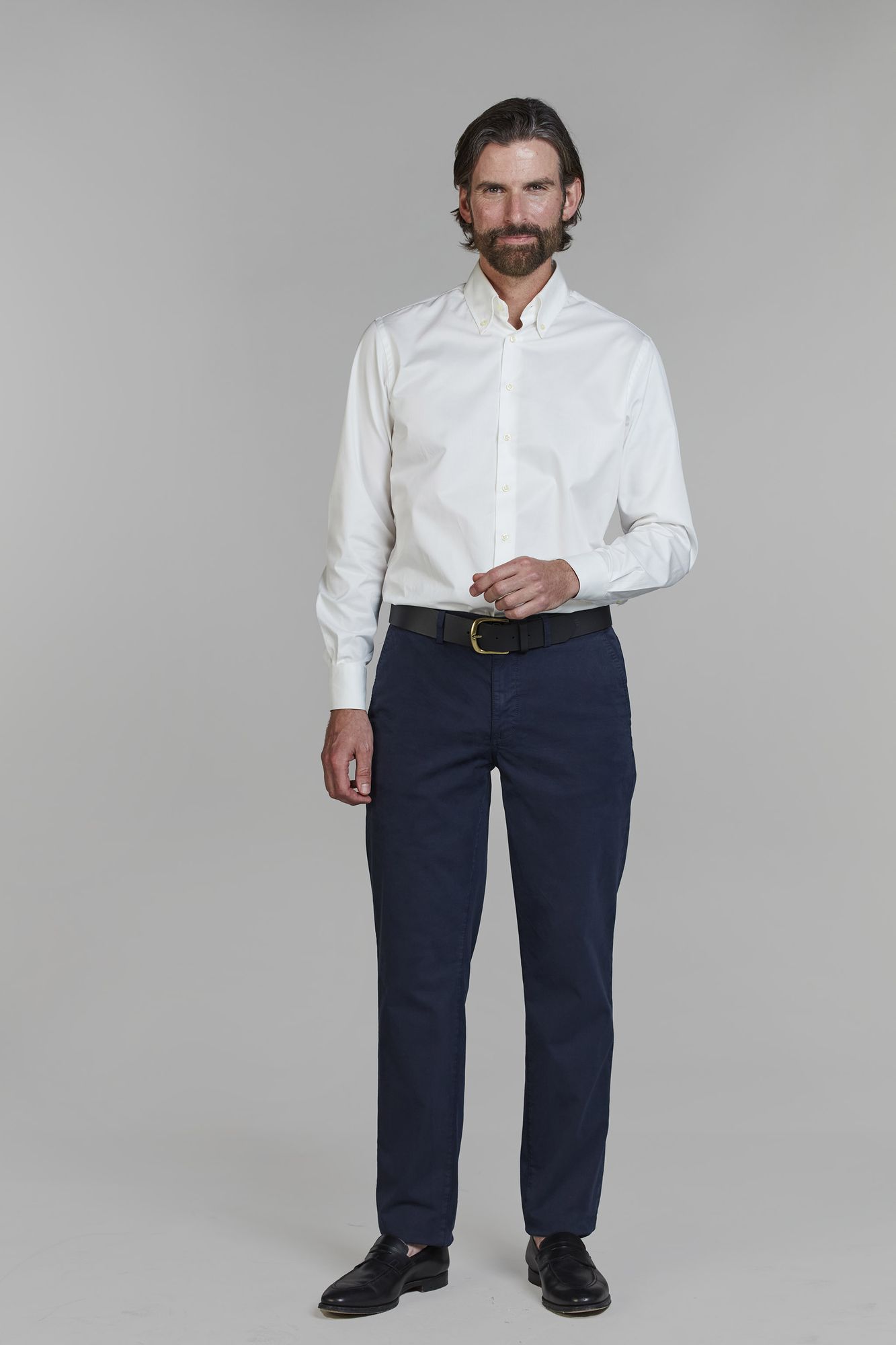 Exklusiva Chinos, Classic Chino Aerodyn High Stretch, Marinblå, 32/30, Hansen & Jacob - 32/30