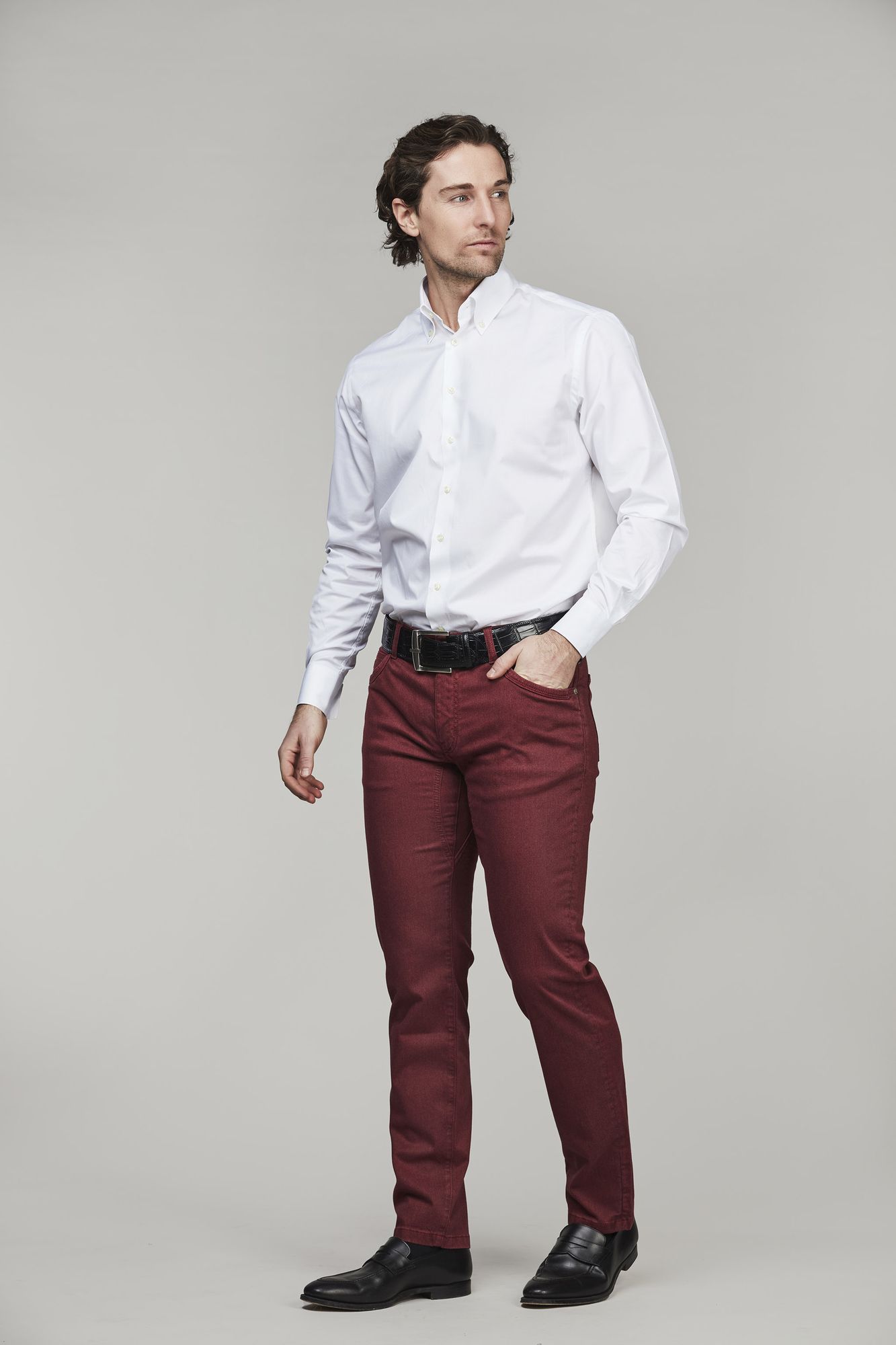 Exklusiva chinos, 5-pkt Cut'n Sew Petz Polo, Röd, 33/32, Hansen & Jacob – 33/32