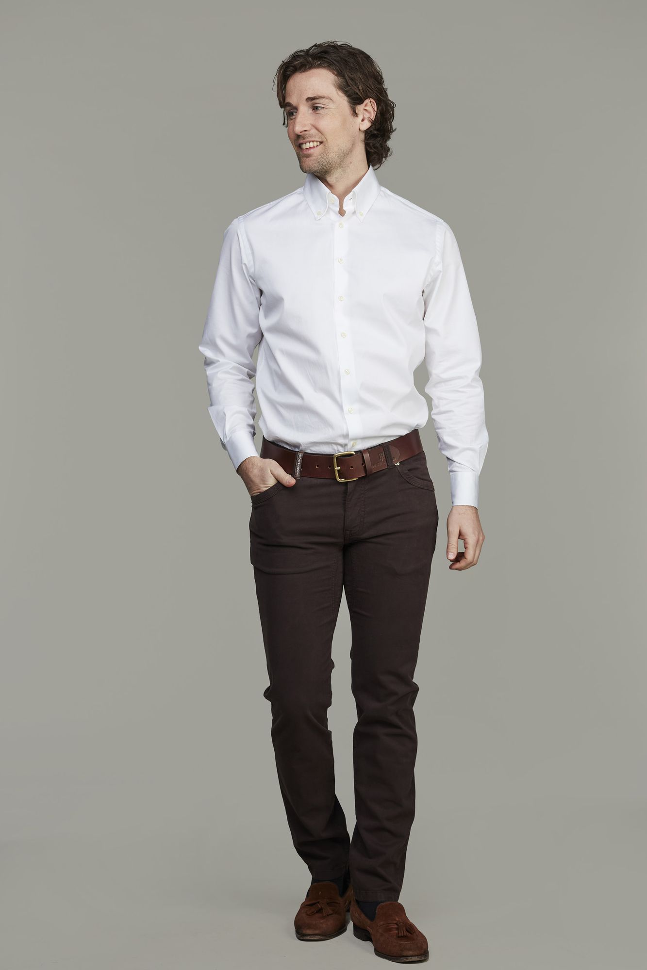 5-pkt Cut´n Sew Aerodyn Stretch, Mörkbrun, 31/32, Hansen & Jacob – 31/32