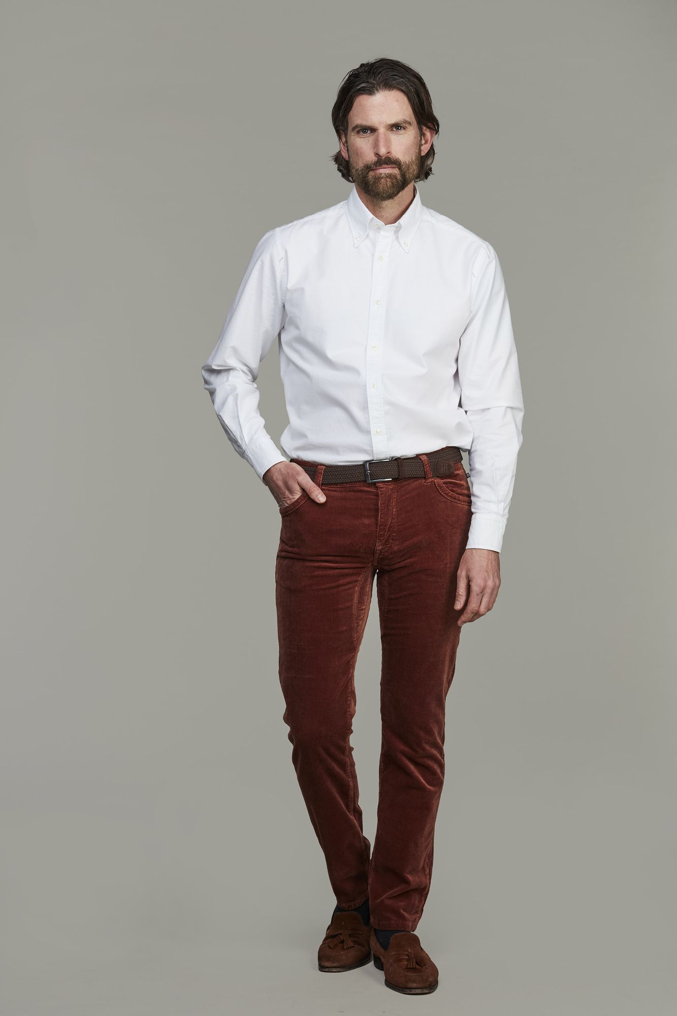 5-pkt Cut´n Sew Cord, Red Earth 36, 35/32, Hansen & Jacob – 35/32