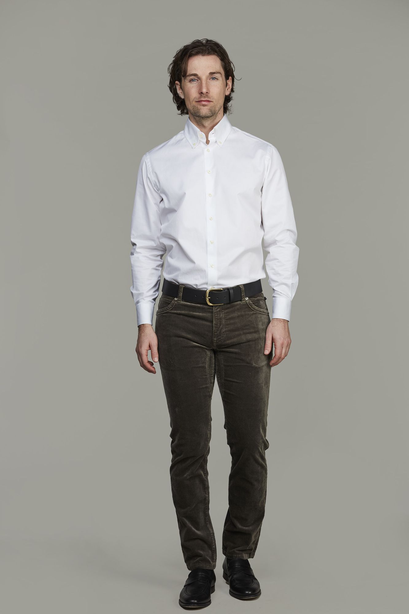 5-pkt Cut´n Sew Cord, Mörkgrön, 40/34, Hansen & Jacob – 40