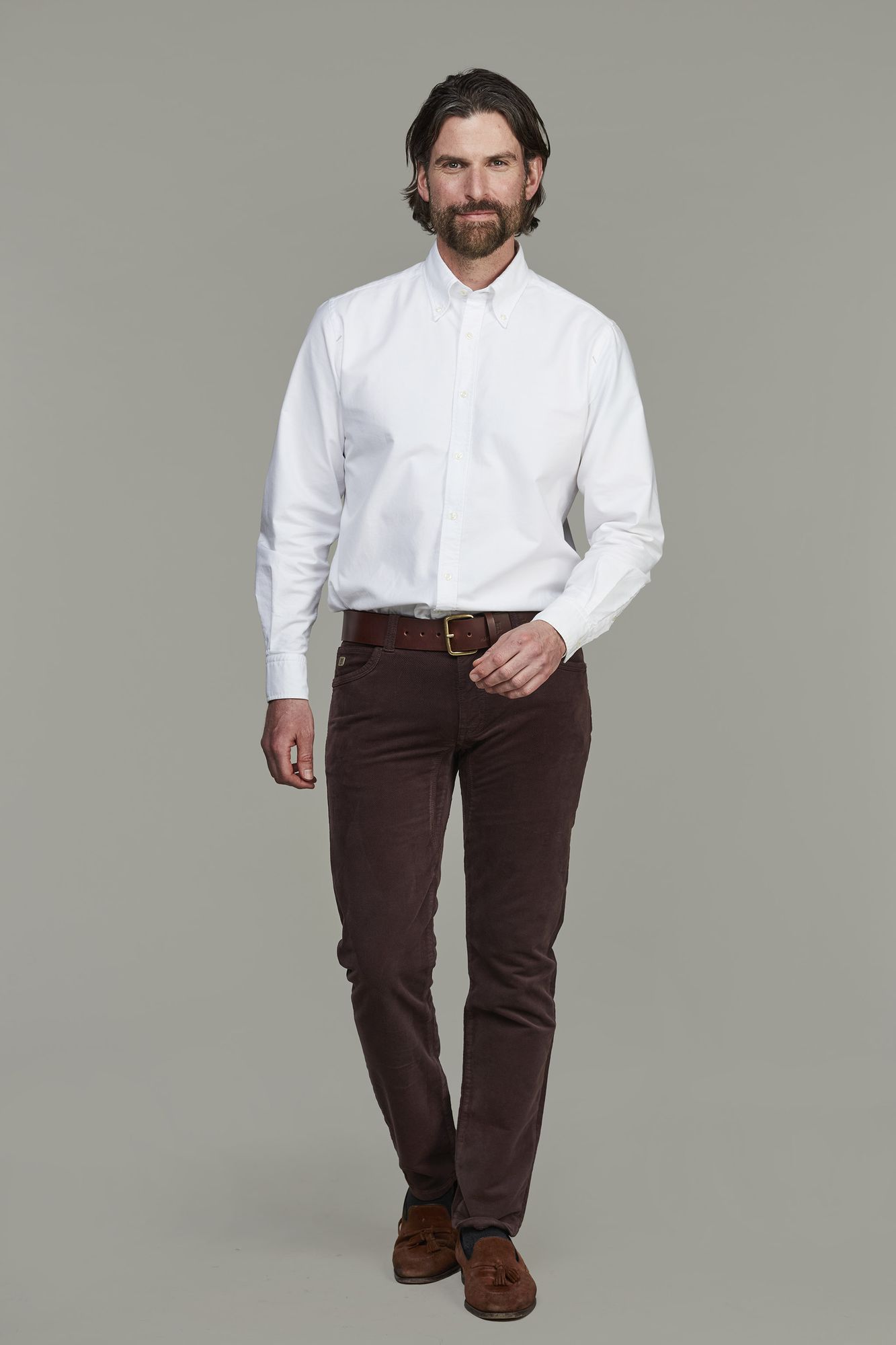 5-pkt Cut N´Sew Twill Cord, Mörk Röd, 38/34, Hansen & Jacob – 38/34