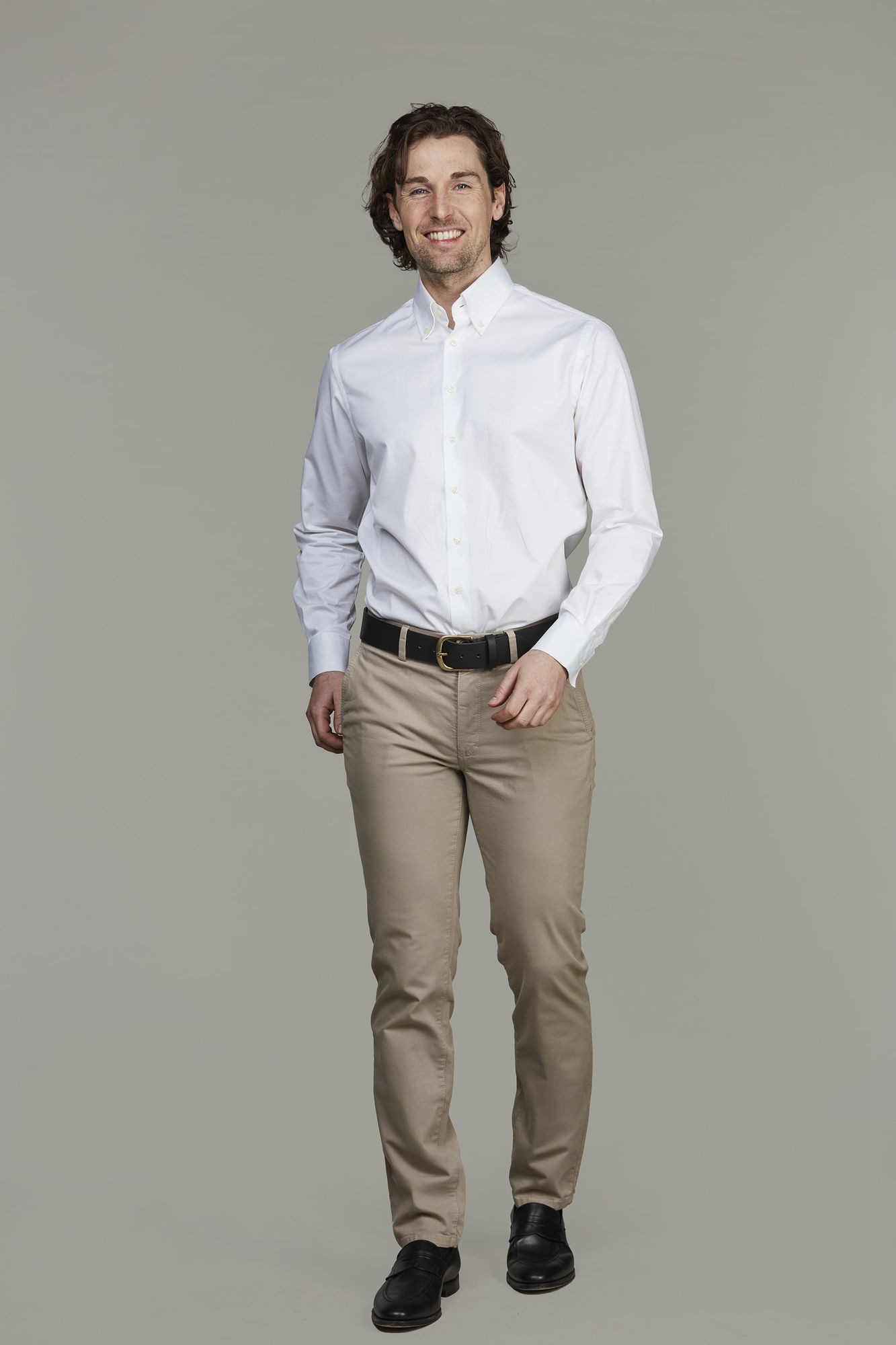 Exklusiva Chinos, Classic Chino Aerodyn High Stretch, Beige, 35/30, Hansen & Jacob – 35/30