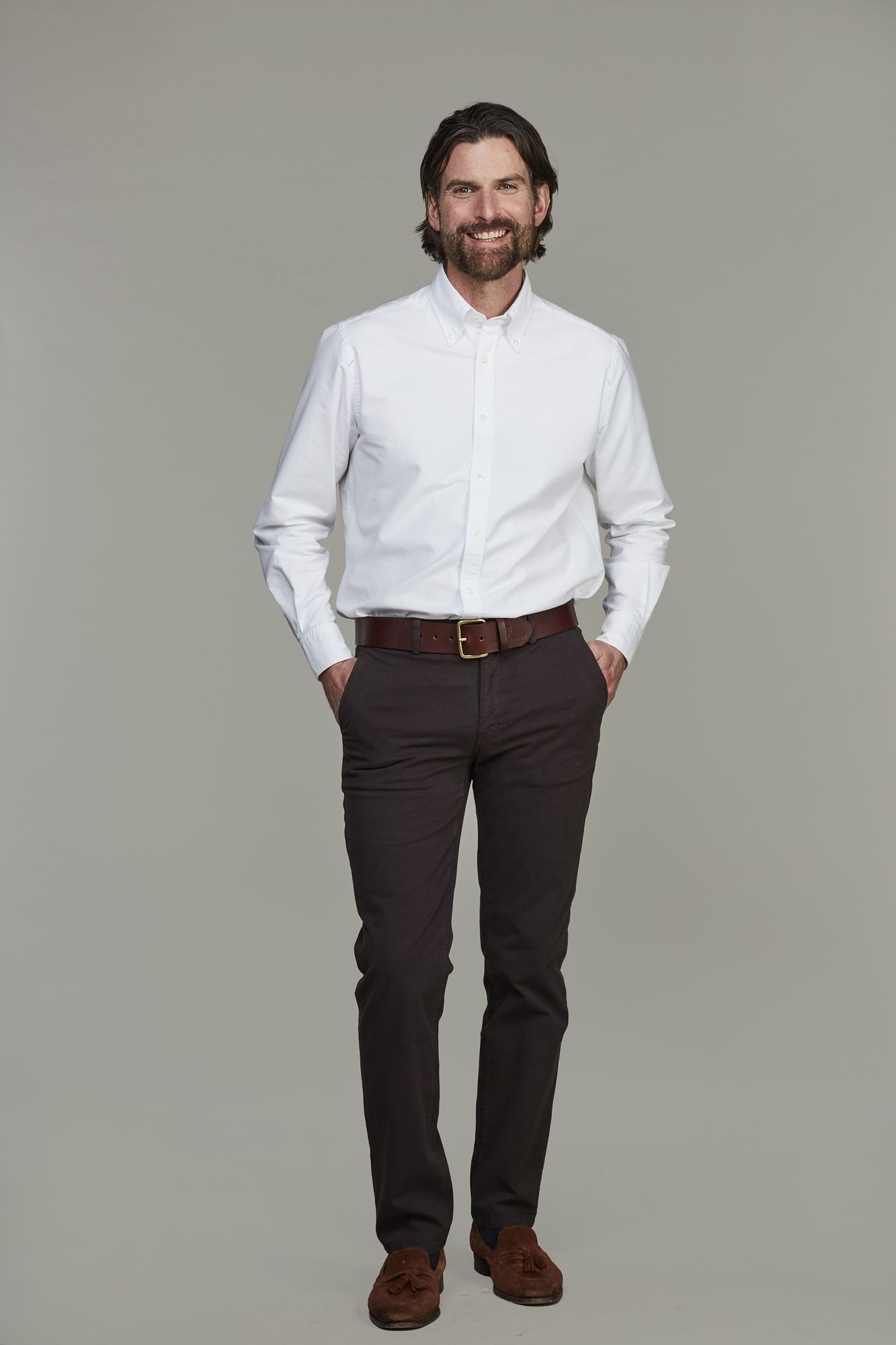 Exklusiva Chinos, Classic Chino Aerodyn High Stretch, Mörkbrun, 35/32, Hansen & Jacob – 35/32