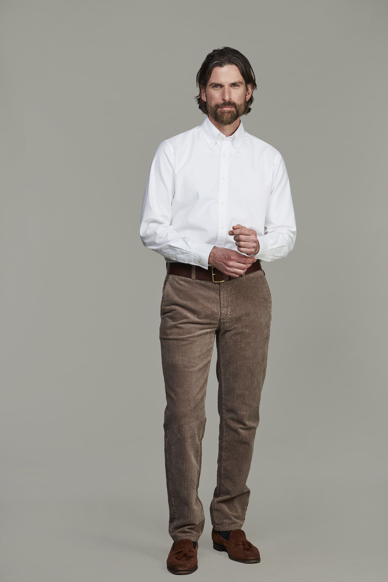 Exklusiva Chinos, Classic Chino Cord, Brun, 33/30, Hansen & Jacob – 33/30