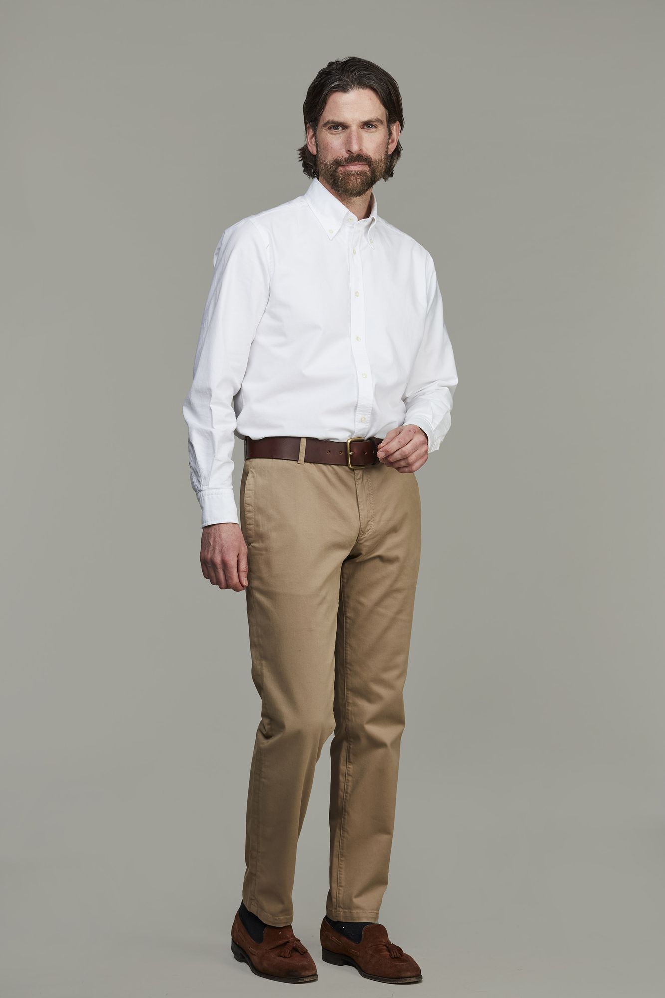 Exklusiva Chinos, Regular Chino Kirman, Beige, 34/32, Hansen & Jacob – 34/32