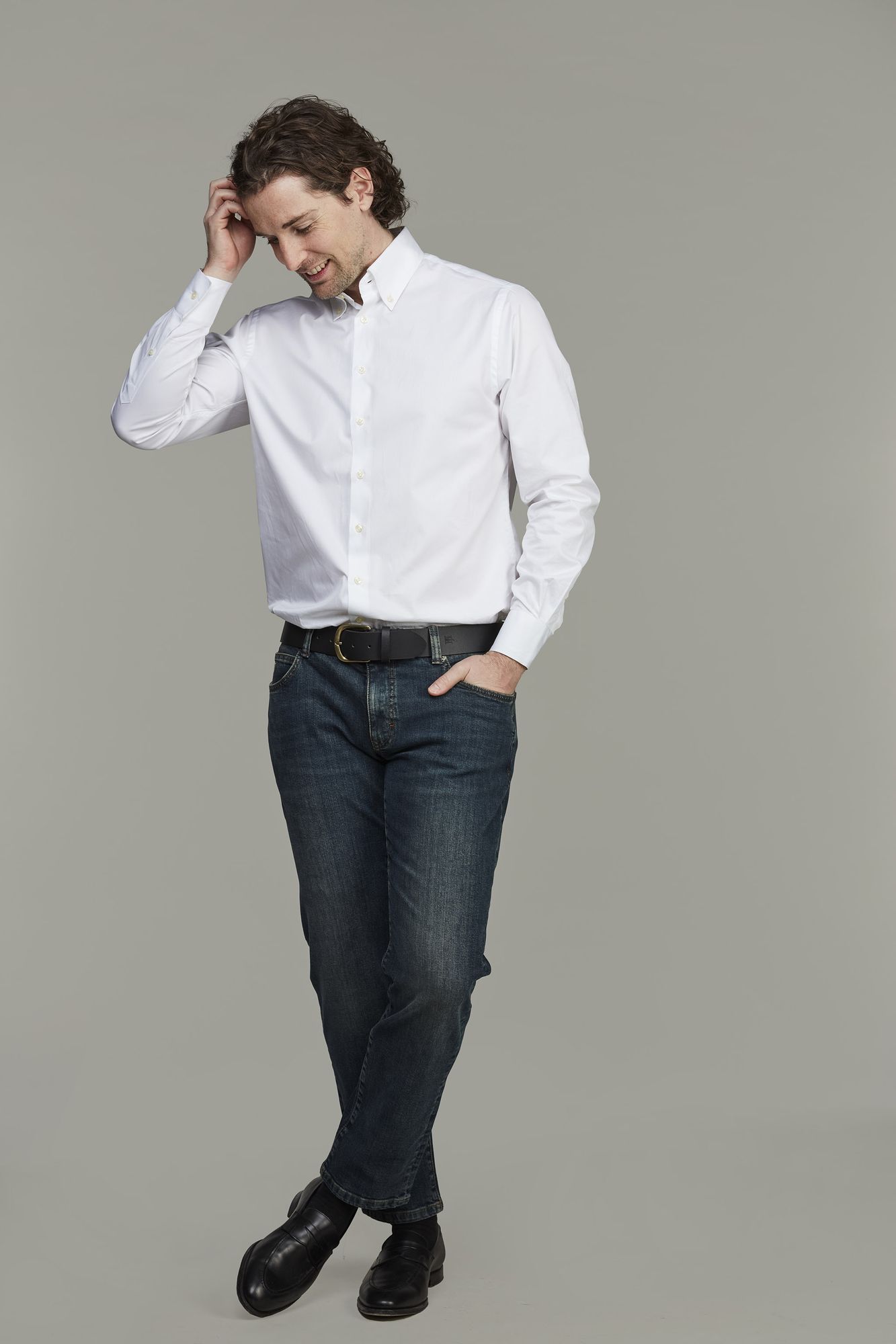 Exklusiva Jeans, 5-pkt Cape Town Denim Tinted, Mörkblå, 33/34, Hansen & Jacob – 33/34