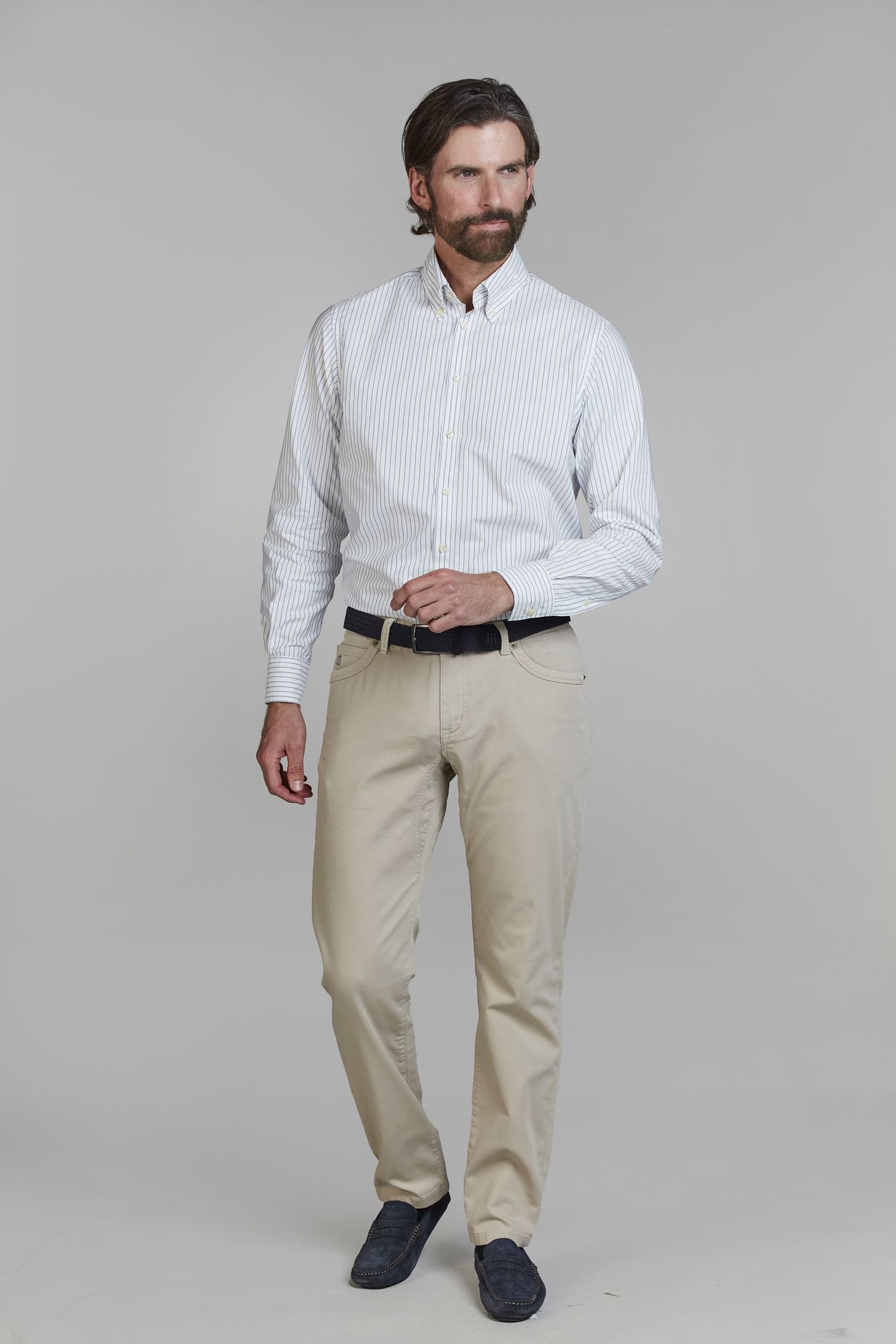 5-pkt Cut N´Sew Pan Oxford, Beige, 40/32, Hansen & Jacob – 40