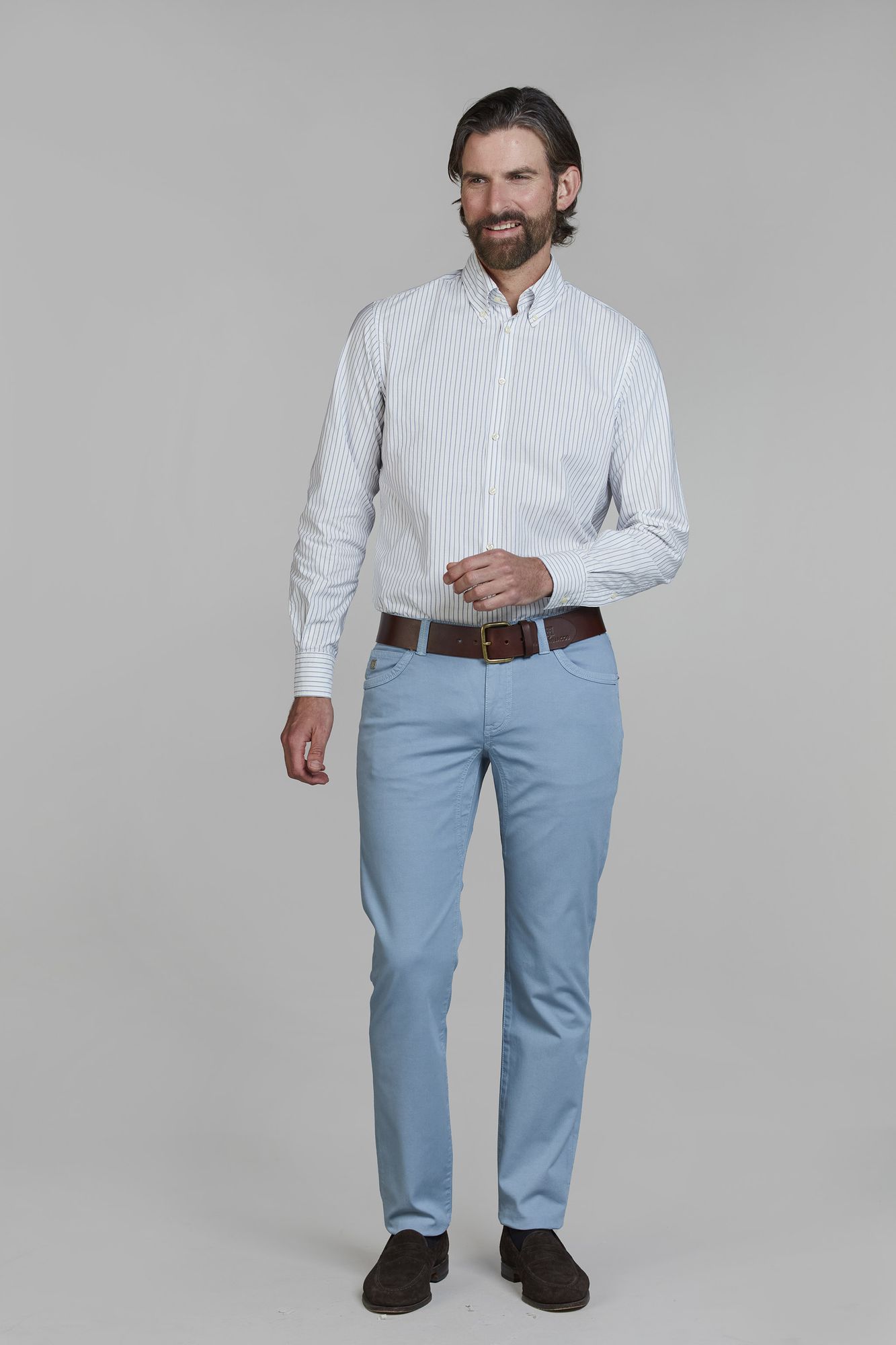 5-pkt Cut N´Sew Pan Oxford, Mellan Blå, 30/30, Hansen & Jacob - 30/30