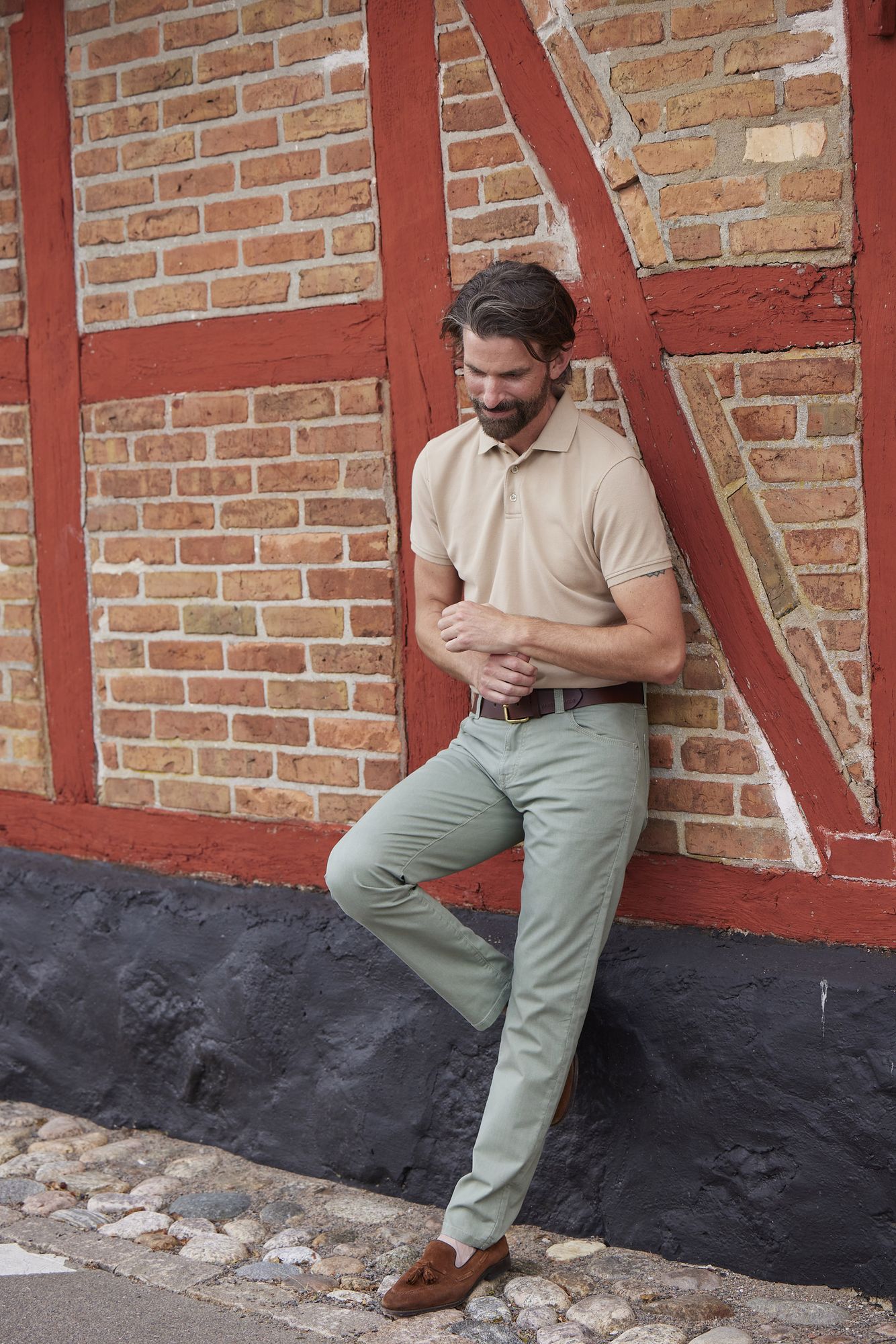 5-pkt Twill Melange, Grön, 30/30, Hansen & Jacob – 30/30