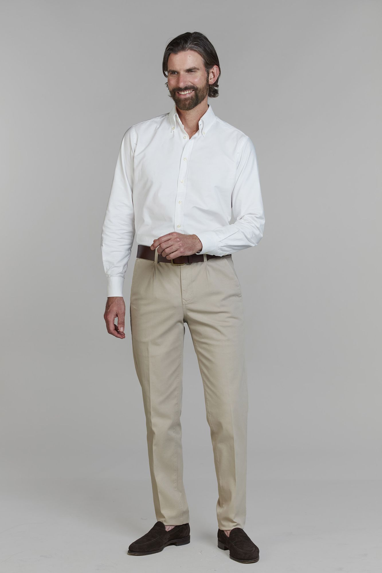 Exklusiva Chinos, Front Pleat Pique Chino, Mullvad, 38/32, Hansen & Jacob - 38/32